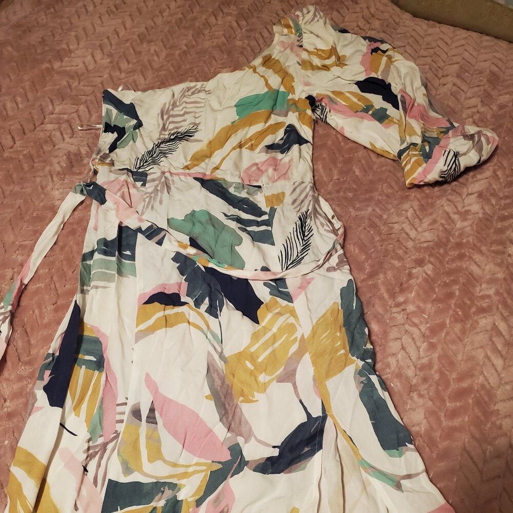 L* Space One Sleeve Long Maxi Multi Color Dress